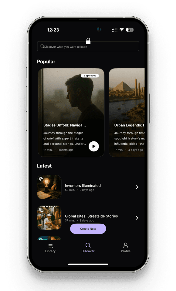 Podcas mobile app in hand