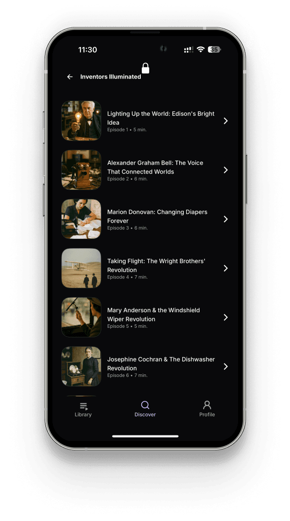 Podcas mobile app in hand